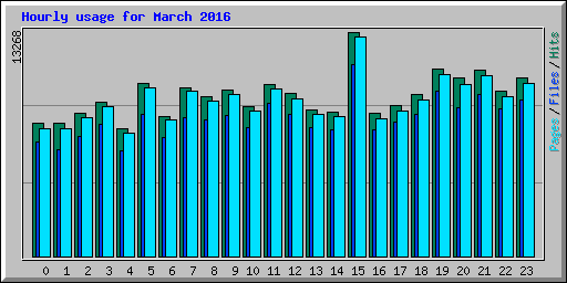 Hourly usage for March 2016