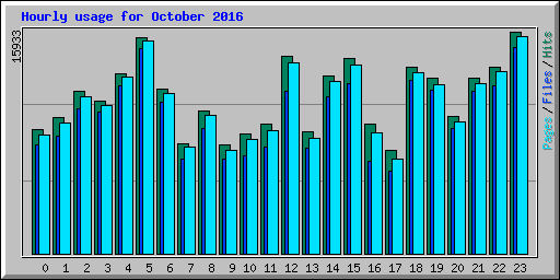 Hourly usage for October 2016