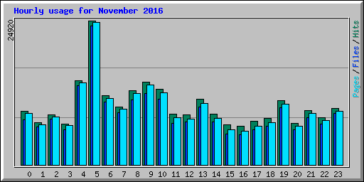 Hourly usage for November 2016